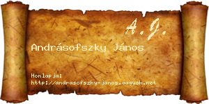 Andrásofszky János névjegykártya